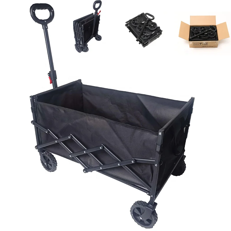 Wagon Cart Heavy Duty Foldable Collapsible Wagon with Small Size Folding Design Utility Grocery Wagon for Camping Shopping Sport