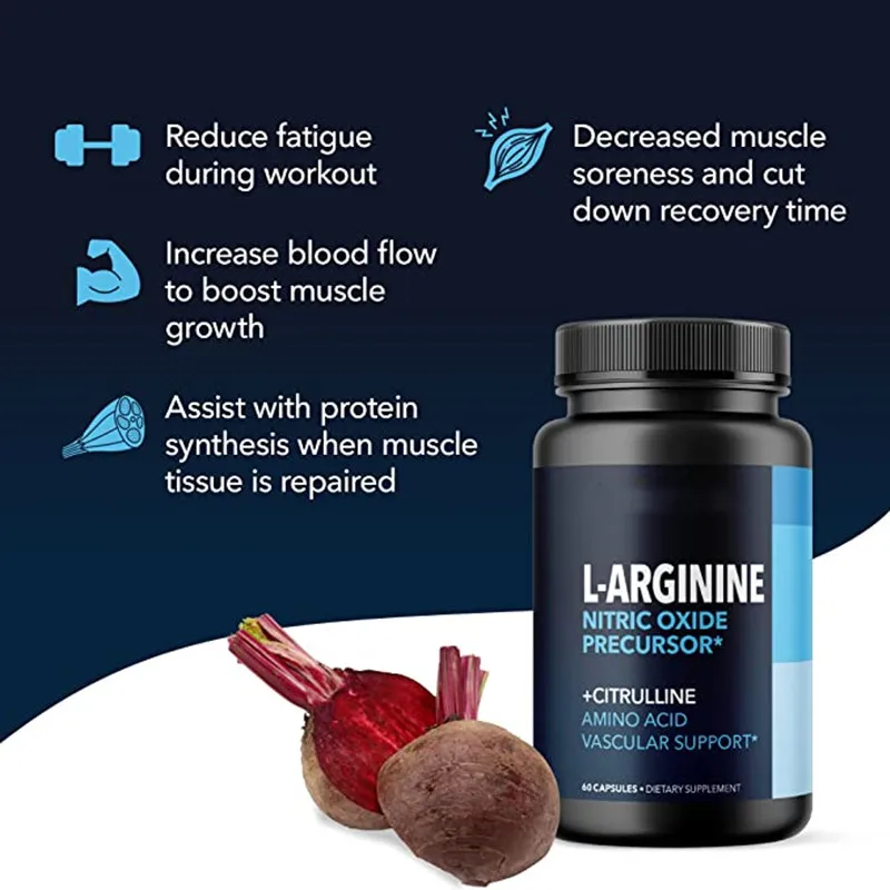 Private Label L-Arginine Fitness & Body Building Pills L-Arginine  Capsules Nutritional healthcare Supplements