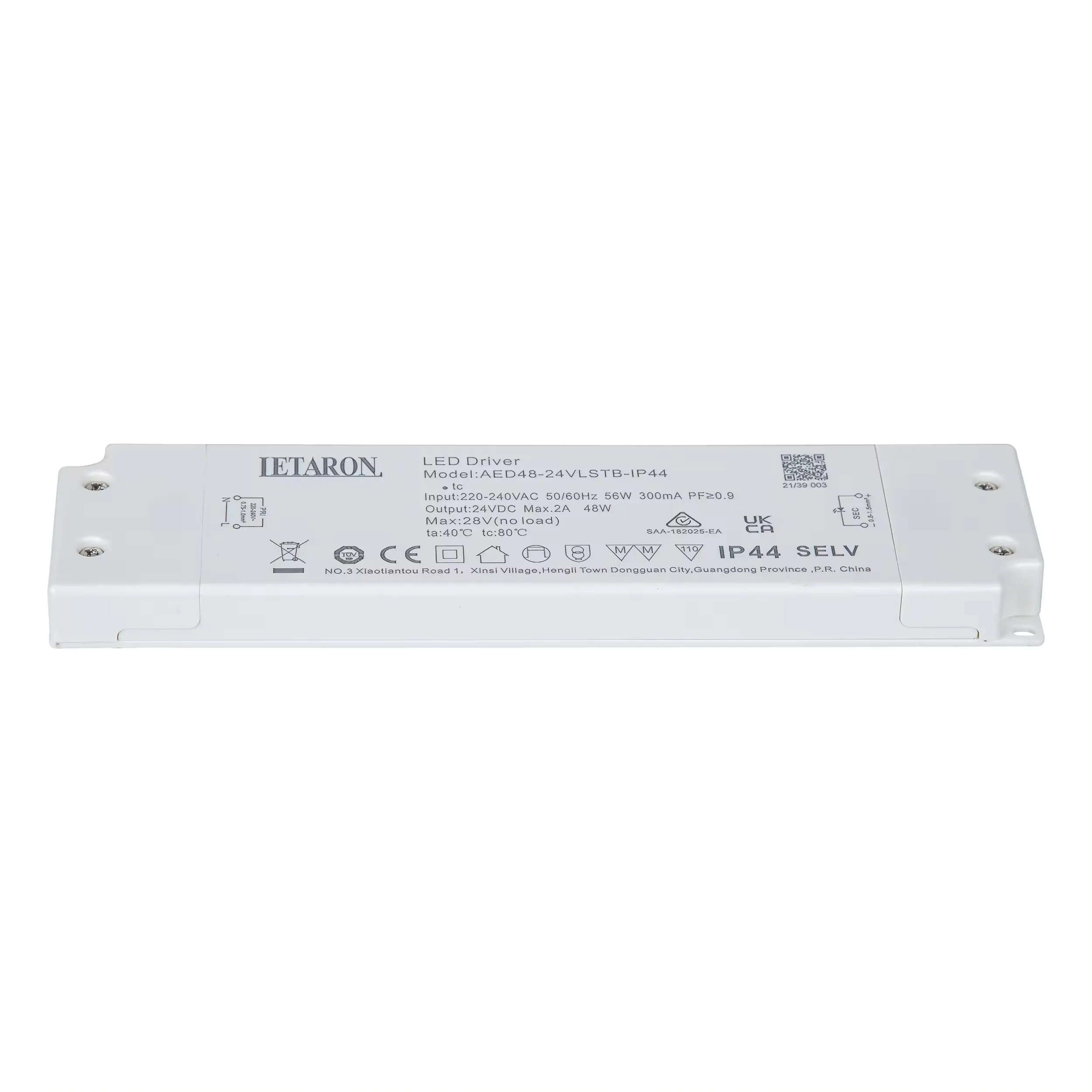 LETARON LED Driver LED 48w LED driver 12v 24v constant volt IP44 LED driver for mirror light light tube saa ce ukca ccc