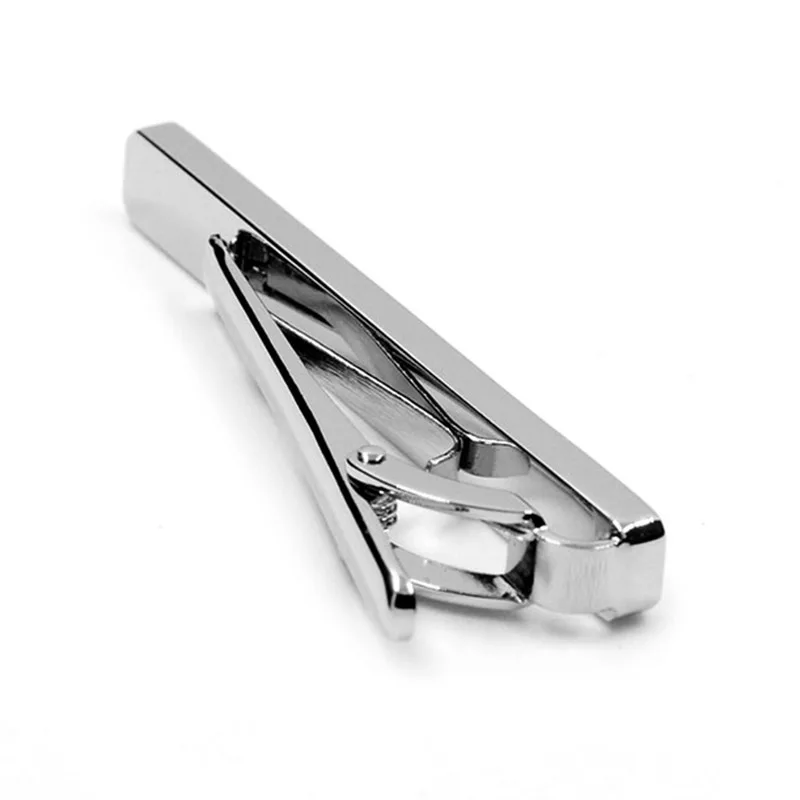 Wholesale Silver Black Sublimation Tie Clip Custom Mens Suit Shirt Trendy Jewelry Tie Bar Tuxedo Fashion Accessory Tie Pin