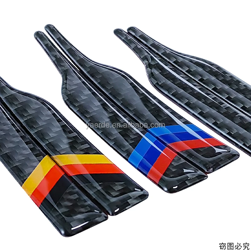 tricolor German flag colors Solid color carbon fiber Car carbon fiber mirror anti-collision scrape strip Car Stickers For BMW