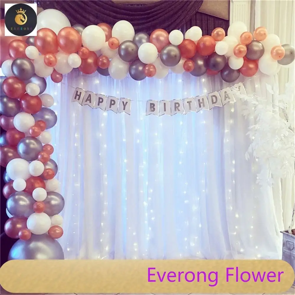 E07259 5*7 ft Outdoor Wedding Decor Backdrop Curtain White Pink Chiffon Backdrop Curtain for Stage Hotel Layout