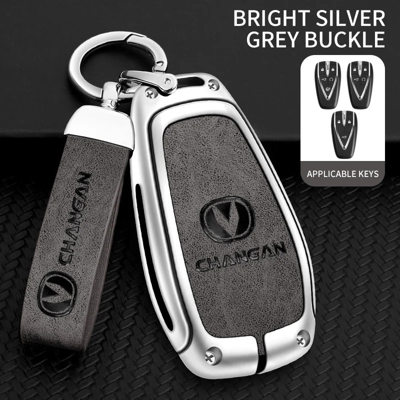 Custom Logo Zinc Alloy Leather Car Key Case For Changan Cs35plus Cs55plus Cs75plus 2019-2020 Holder Protector Accessories
