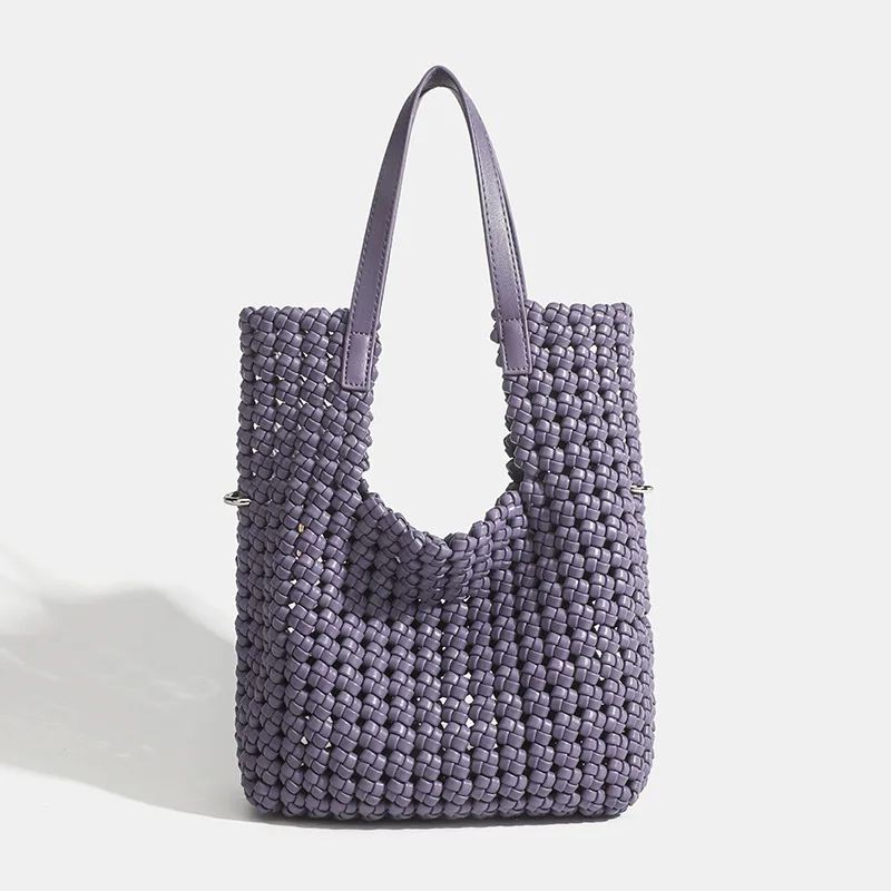 2024 Customize New Style Beach Bag Nylon Woven Tote Bag Hand Make Weave Bag Handmade Nylon Tote