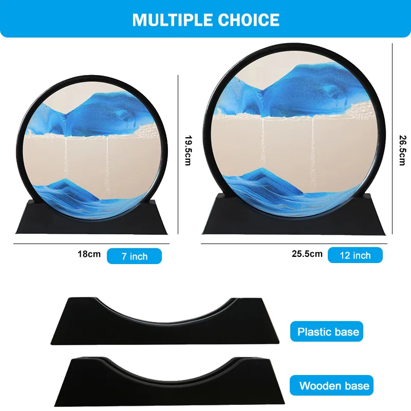Home Office Decoration Gifts Sand Hourglass Moving Sand Art Picture Round Glass  Hourglass 3d Hourglass Deep Sea Sandscape