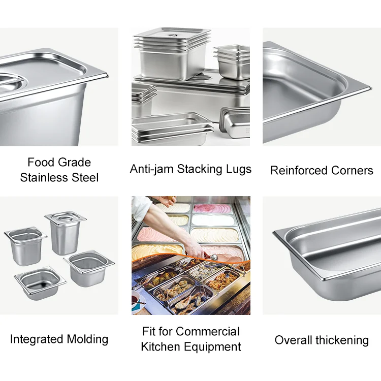 Factory Direct OEM Accept Contemporary Gastronorm Holder Stainless Steel Food Warmer Pans S/S Gn Pan