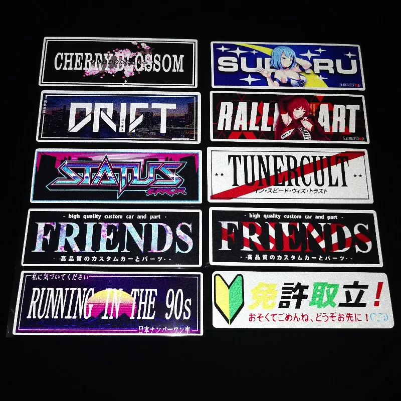 Custom Wholesale Stickers Pvc Anime Reflective Fender Trunk Window Wall Bumper Decal Race Gift Refit Decoration Car Accessories