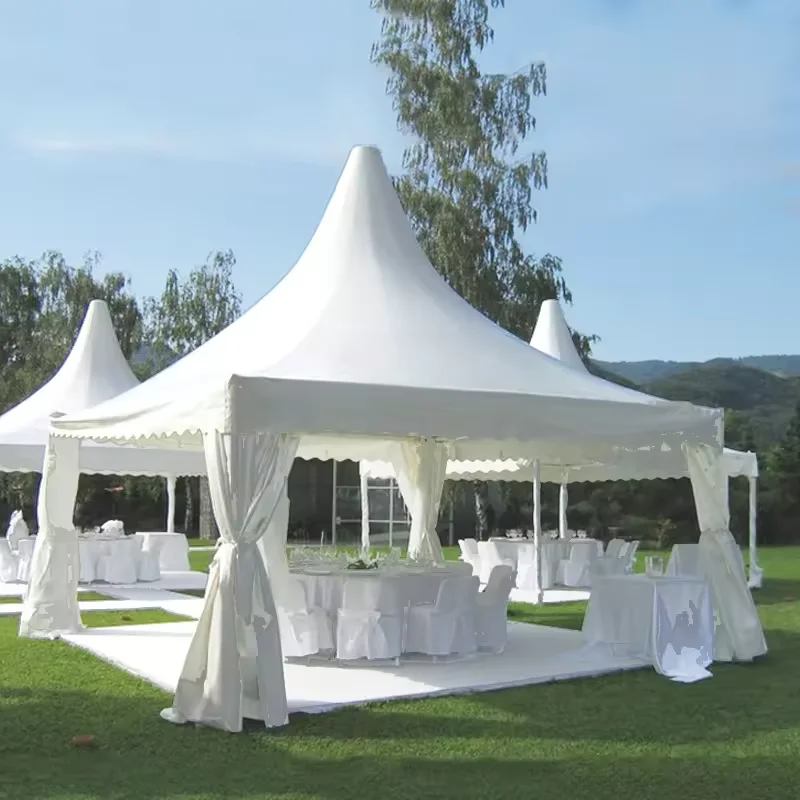 Glamping patio gazebo tent 3x3 outdoor party tent heavy duty canopy pagoda gazebo white aluminum frame canopy tent