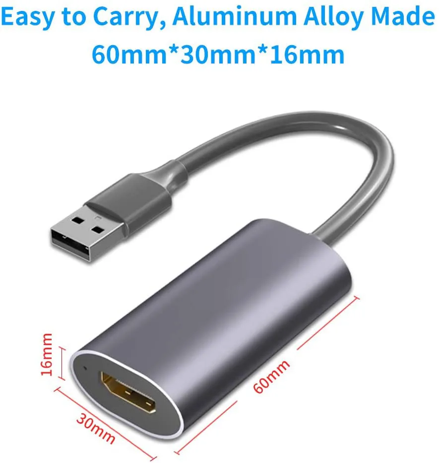 Audio Video Capture Cards HDMI 1080p30 to USB2.0 Record