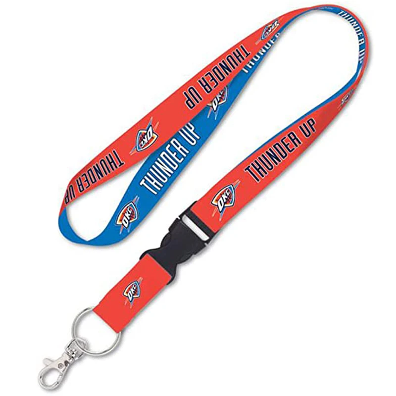 High quality polyester lanyard all 30 basketball team NBA lanyard Oklahoma City Thunder lanyard with custom