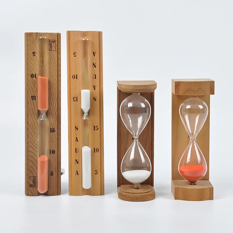 15-Minute Wooden Sauna Accessory: Hourglass Sand Timer