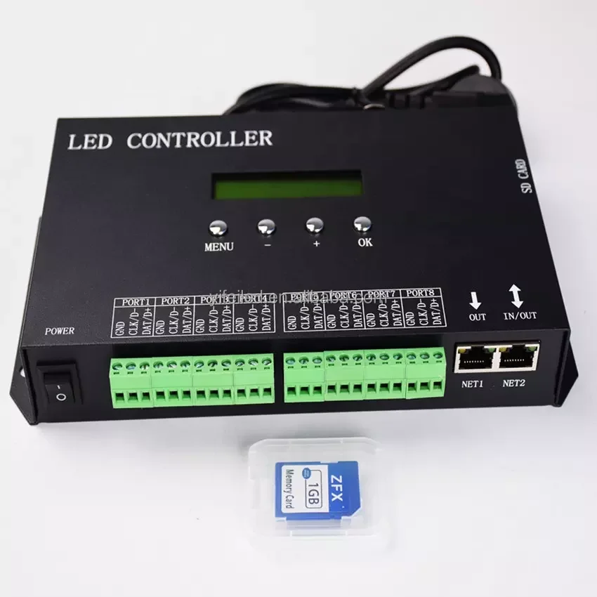 ArtNet controller  supports SPI and DMX signals online and offline, and SD card recording effect can be exchanged