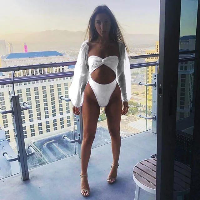 
2021 wholesale two pieces open mature swimwear lace sleeve sexy brazilian bikinis woman swimwear 