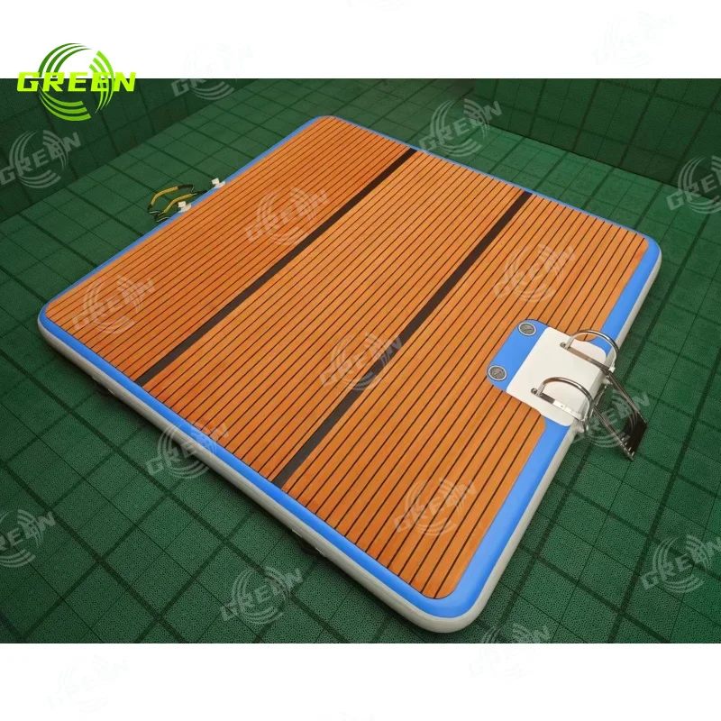 Green Drop Stitch Inflatable Boat Dock PVC Marine Floating Dock Platform Jet Ski Jet Ski Floatable Docks pontoon