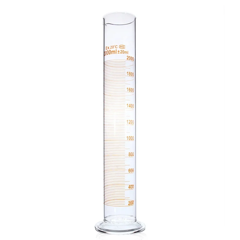 Tiandi Lab 2000ml Round Base Graduated Glass Measuring Cylinder