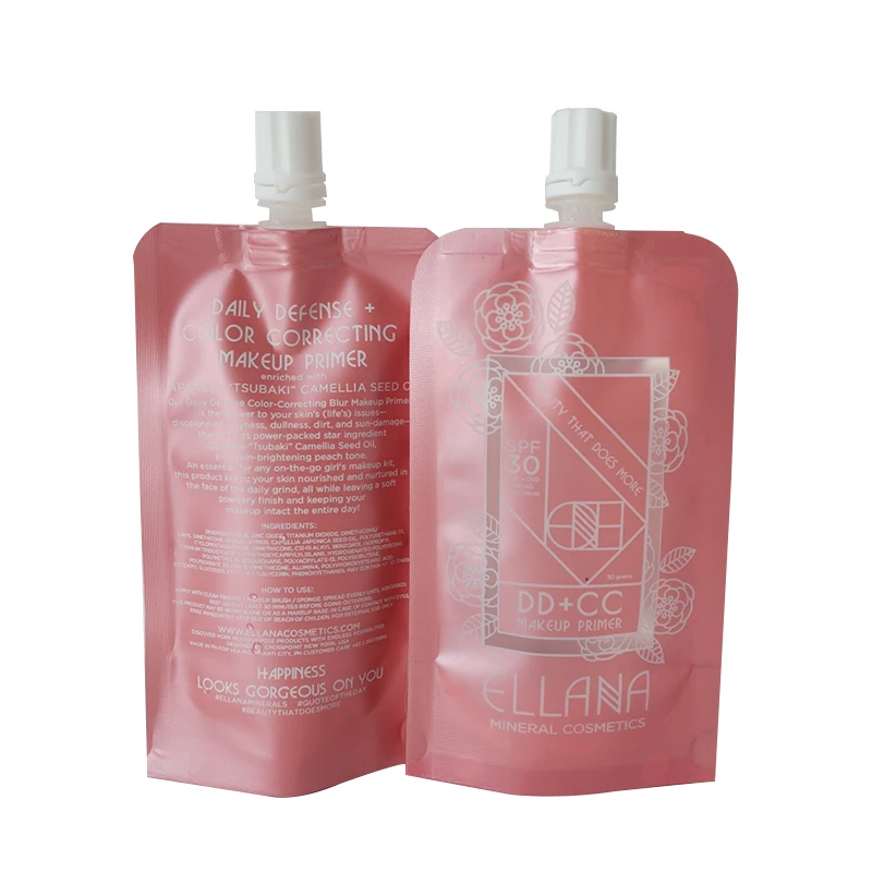 Custom Stand Up Foil Doypack Shampoo Pouch Packaging Bag Cosmetic Spout Pouch For Liquid