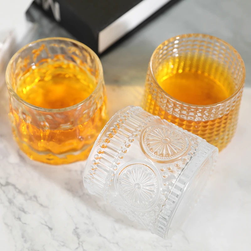 High Quality Factory Direct Whisky Glasses Clear Crystal Cylindrical Shot Glasses Flat Wine Glasses