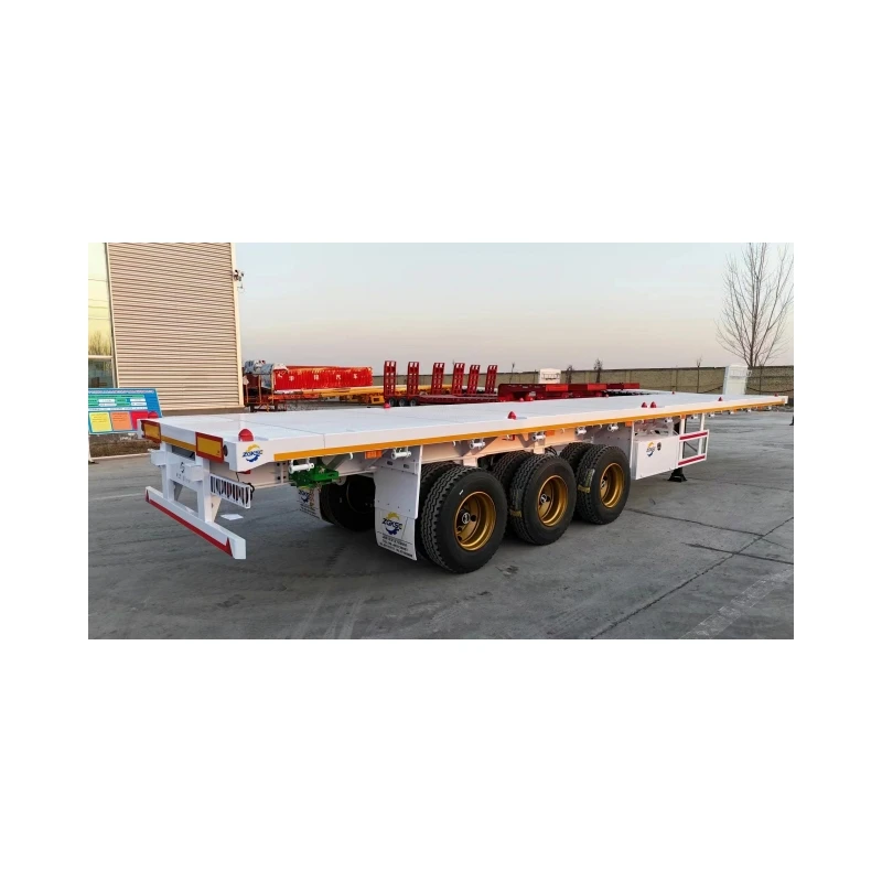 China Manufacturer 40/45/53 ft container flatbed trailer 2/3 axles flatbed semi trailer Tanzania used flatbed trailer for sal
