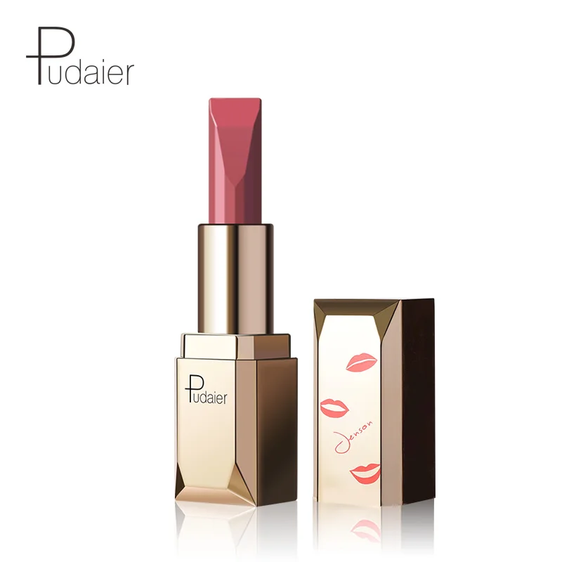 Pudaier Waterproof Lipstick Matte Velvet Lipstick Longlasting Lips Makeup VitaminE Vegan Wholesale Cosmetics