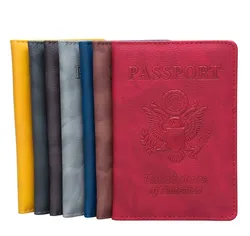 Wholesale custom logo USA embossed High-end   leather travel  passport cover
