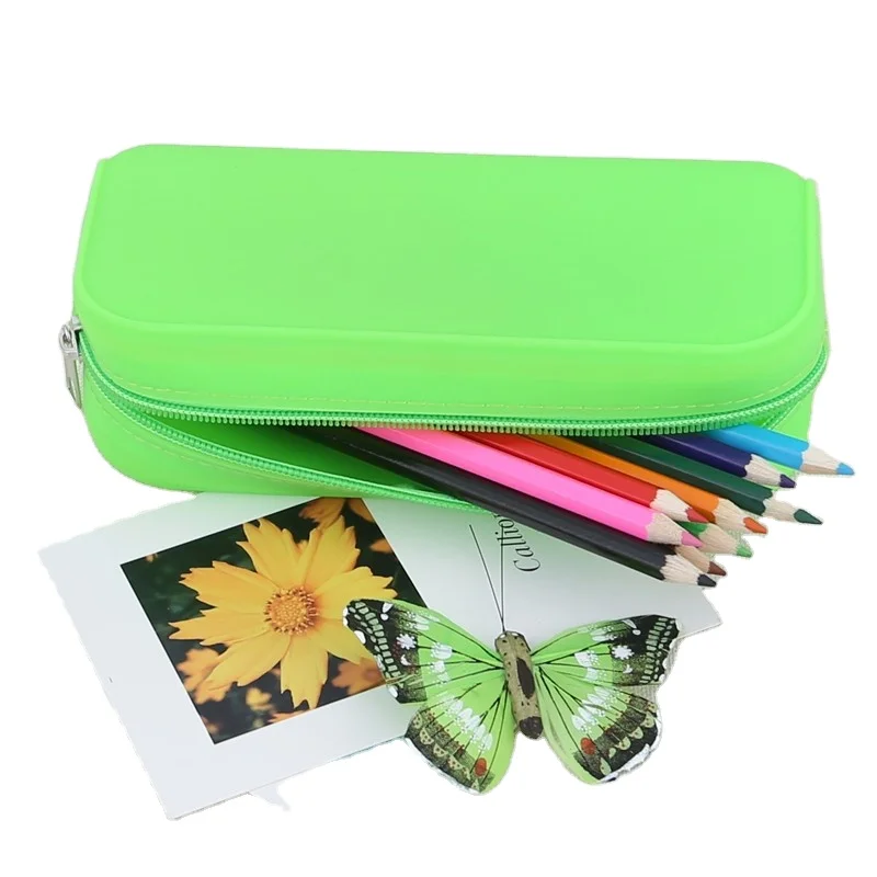 Hot Sales Waterproof  Lovely design Back to School Promotion Gifts For Students  Custom Silicone Pencil Bag