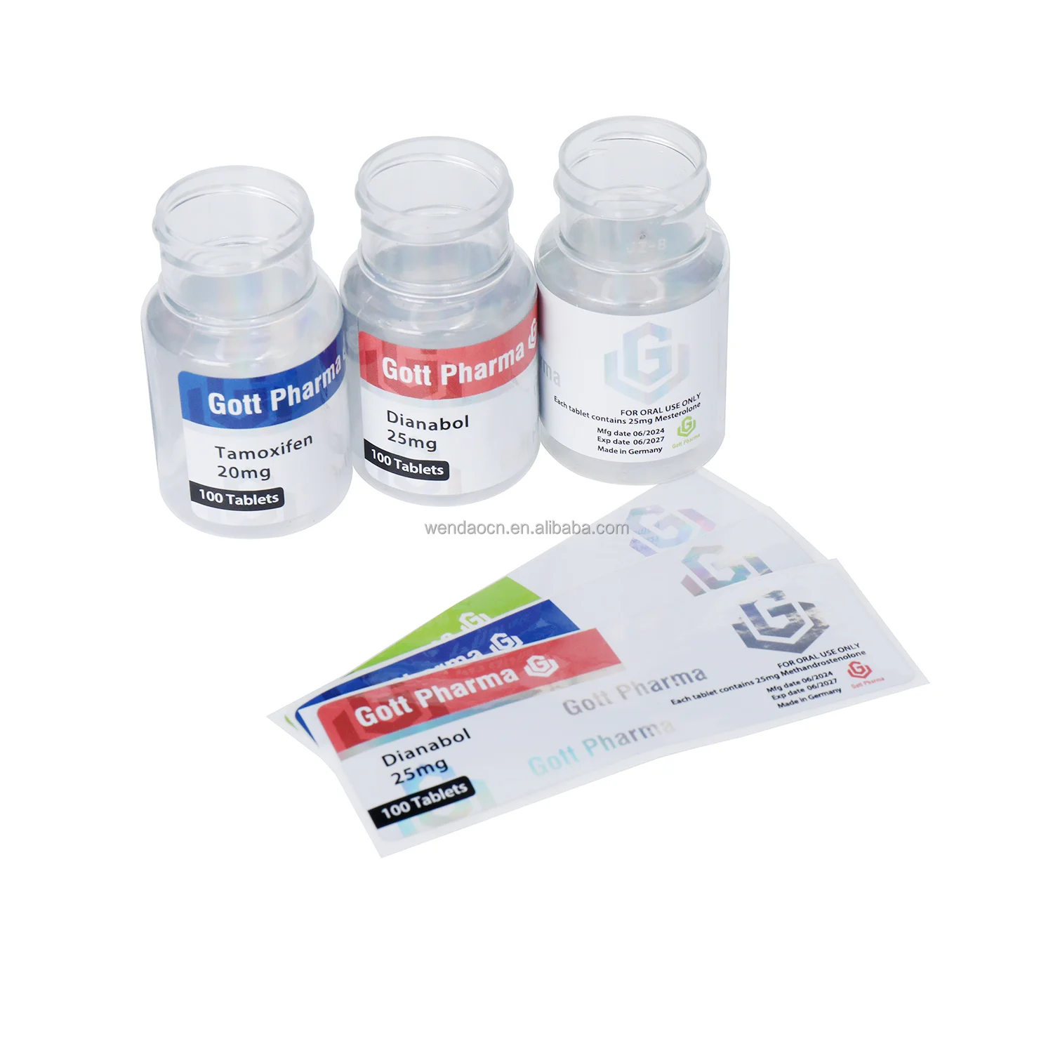 customized hologram HDPE plastic PET pill bottles and labels