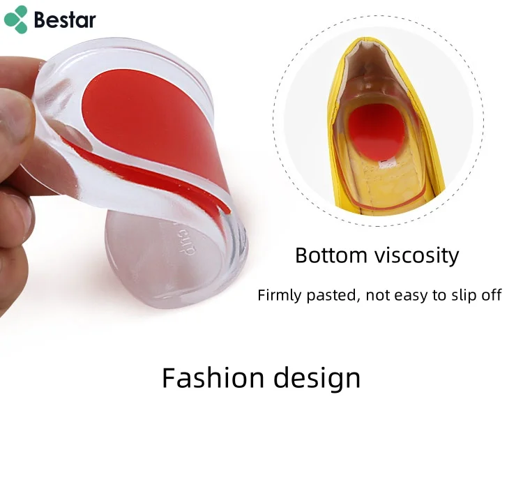 Bestar Height Increase TPE Heel Pad Cushion Silicone Gel Heel Pad insoles for High Heels Shoes