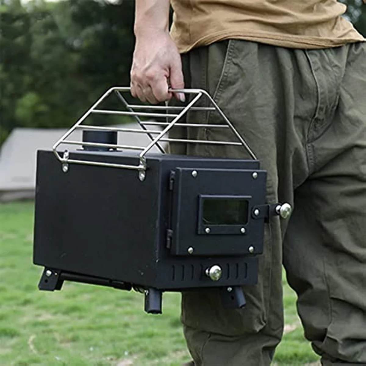 Multifunctional Patio Heater outdoor camping tent stove Portable cast iron wood burning stove with large fire box