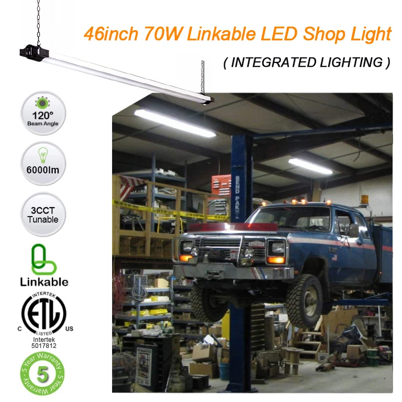 Worbest 70W Aluminum Office Warehouse Factory Shoplight Tri Proof 4 ft Shop Linear Lighting Systems Led Lighting For Shops