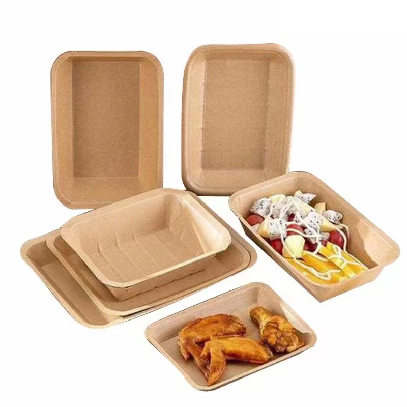 disposable printed paper tray for meat fruit and vegetables