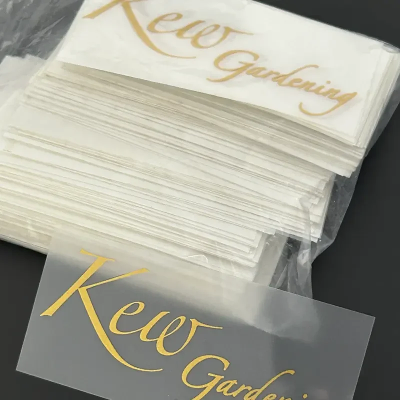 Heat Transfer Gold Stamping Tpu Care Label Custom Logo Printed Low MOQ Translucent Tpu Clothing Label