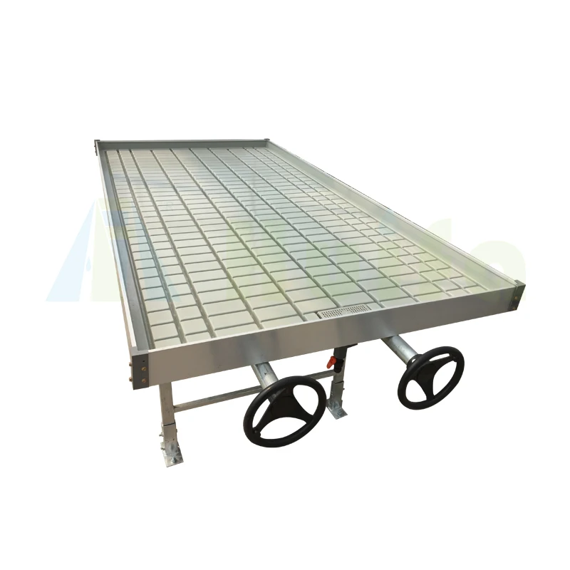 hydroponics system rolling bench ebb and flow table rolling bench flood and drain tray table