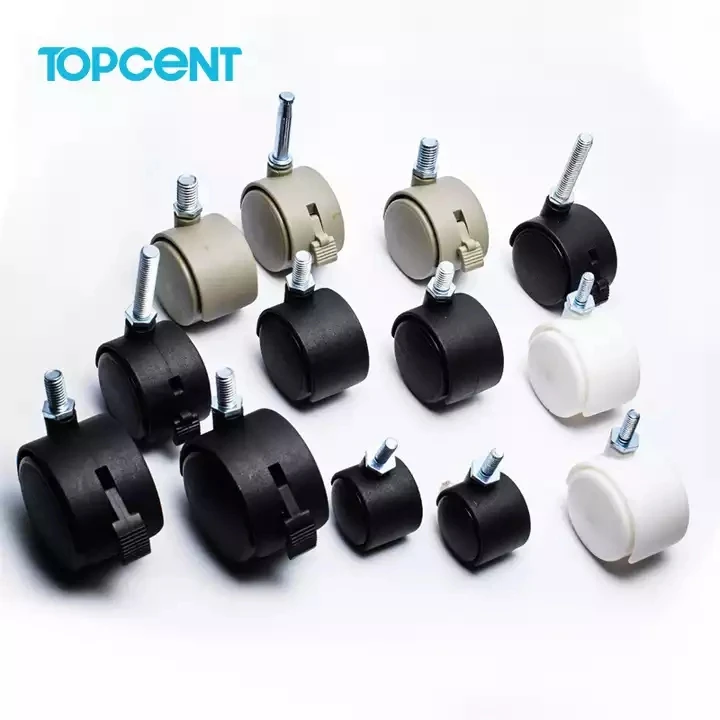 Topcent ролики для мебели по оптовой цене 2 дюймов черный нейлон офисного кресла поворотный мебель