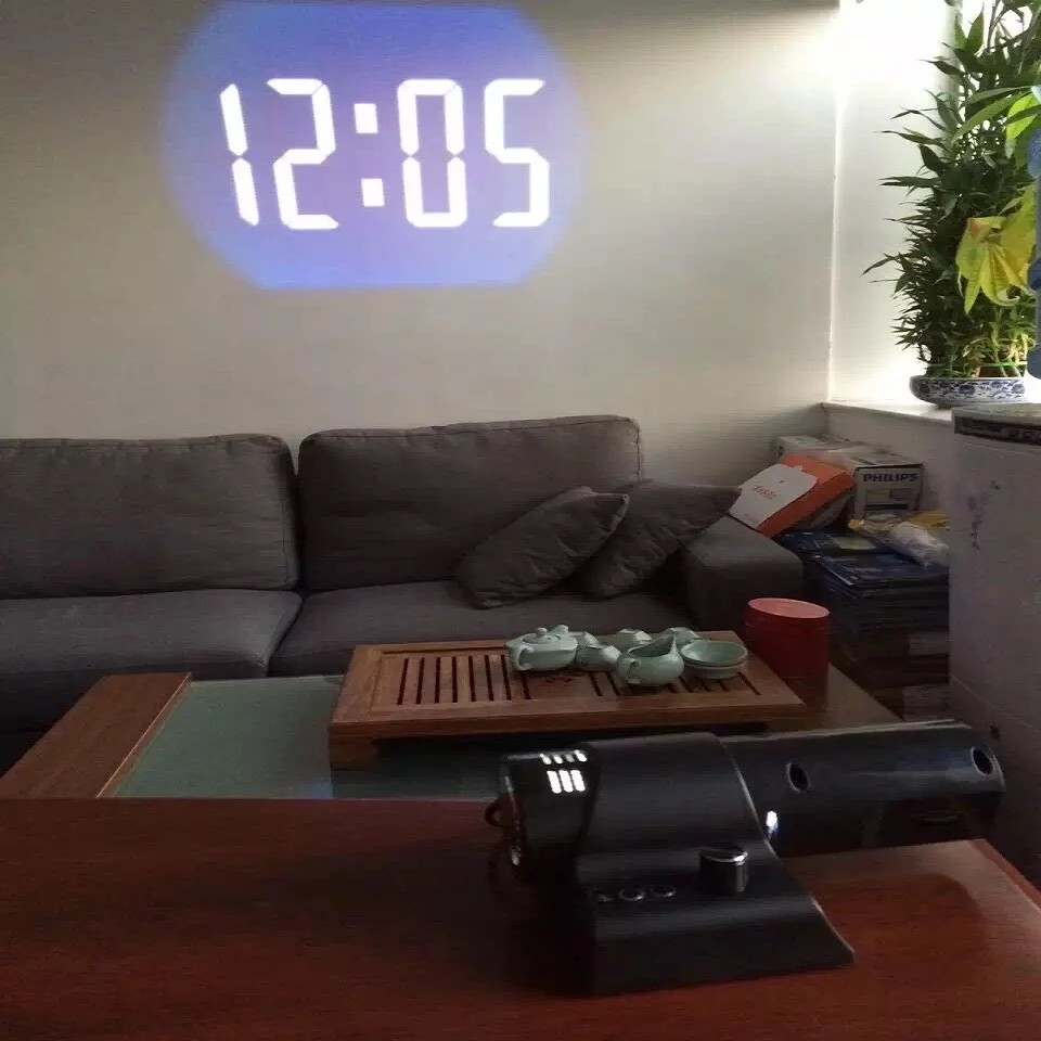 digital display LED wall projection clock