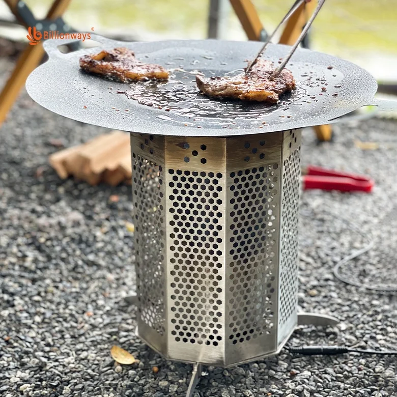 Customized Portable Outdoor Barbecue Stainless Steel Wood Burning Stoves Smokeless bbq grills For Camping