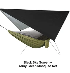 Custom 210T Nylon Portable 2 Person Portable Outdoor Parachute Camping Mosquito Net Hammock Rain Fly Tarp