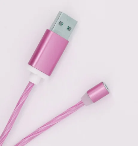
2019 new style 3 in 1 Magnetic Cable LED USB Cable for Samsung Luminous Light USB Cable hot selling in US for phone charging 