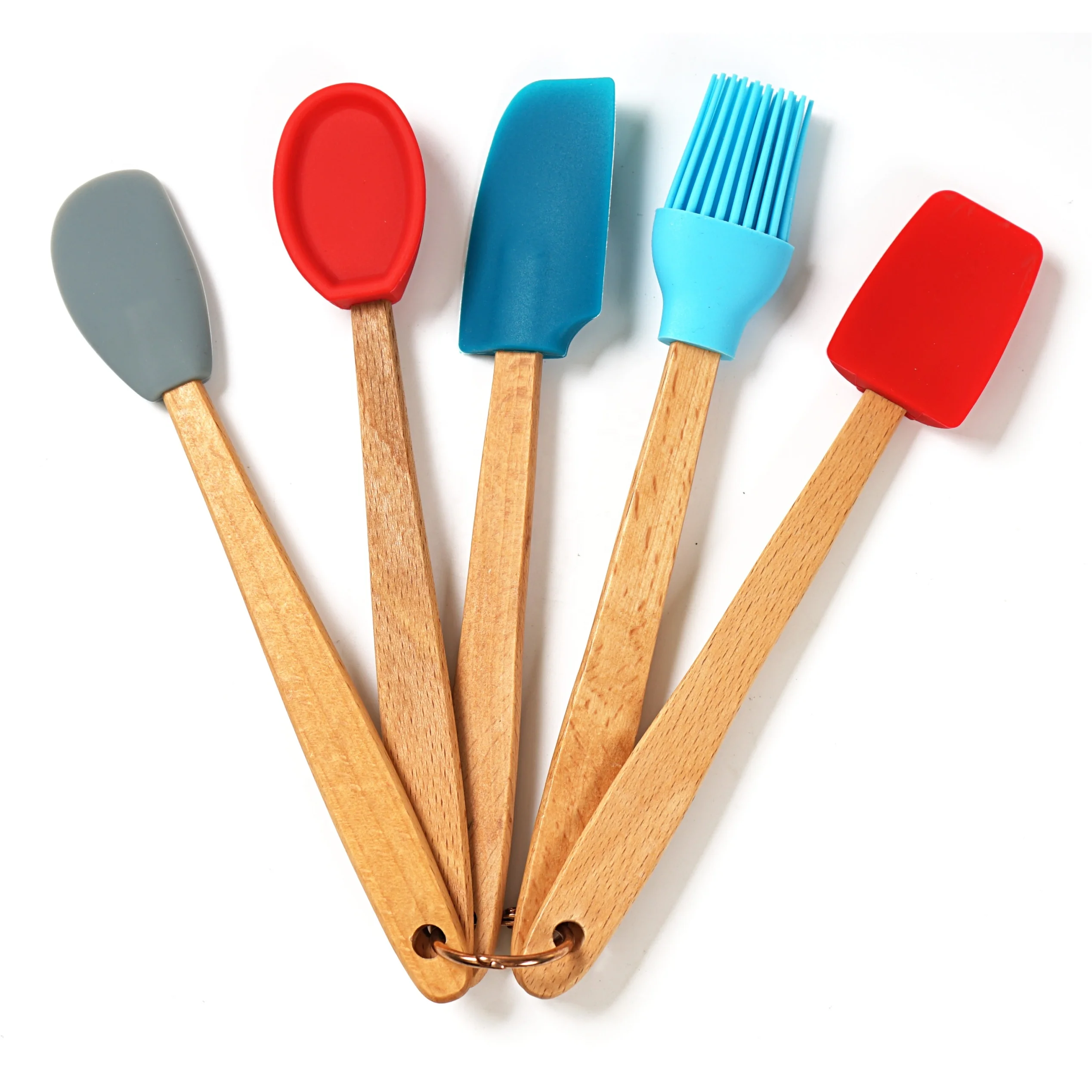 Heat Resistant Premium Eco Friendly Non-Stick  Pastry MiNI Baking Silicone Spatulas Set Spoonula