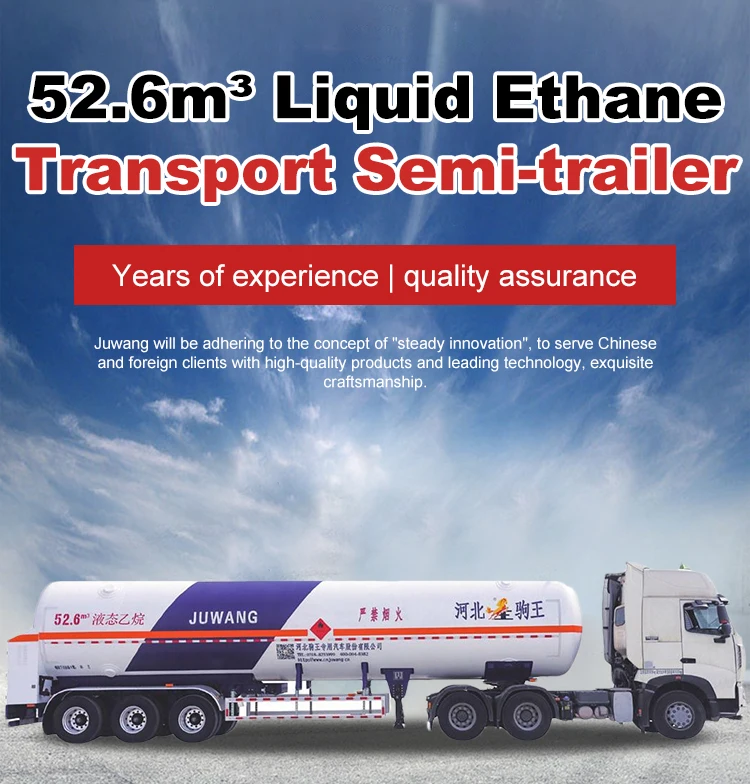 Factory low price 52.6 Liquid Cryogenic Ethane Transport Tank Semi Trailer for transportation