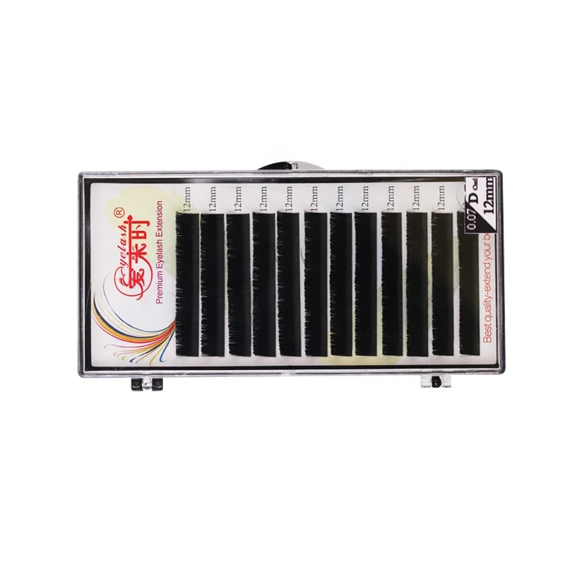 
Best Price Ellipse Flat Eyelash Extension Real Silk Lashes Individual Eyelash Extension 