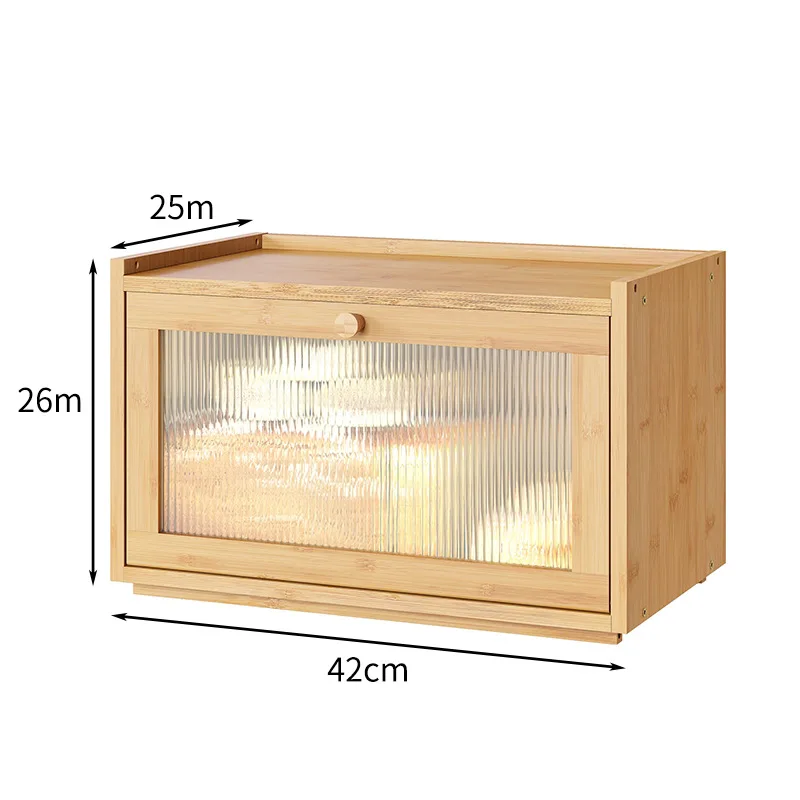 Detachable wood bamboo bread bin for kitchen accessories wooden bread storage container for home bread shop