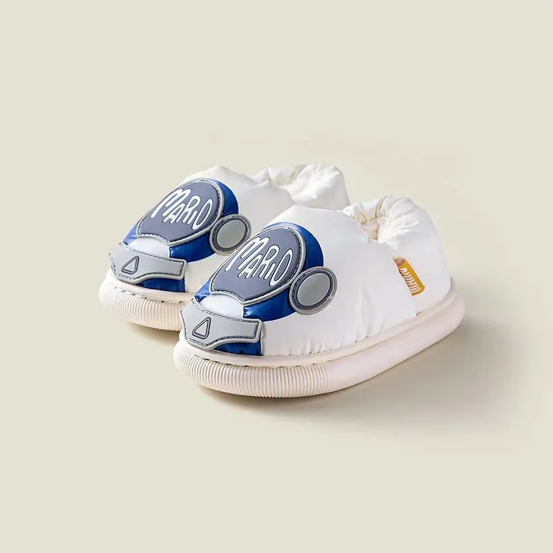 Spaceman Cartoon Boys Girls Anti Slip Thicken Sole Down Cloth Waterproof 2022 Winter Shoes For Kids
