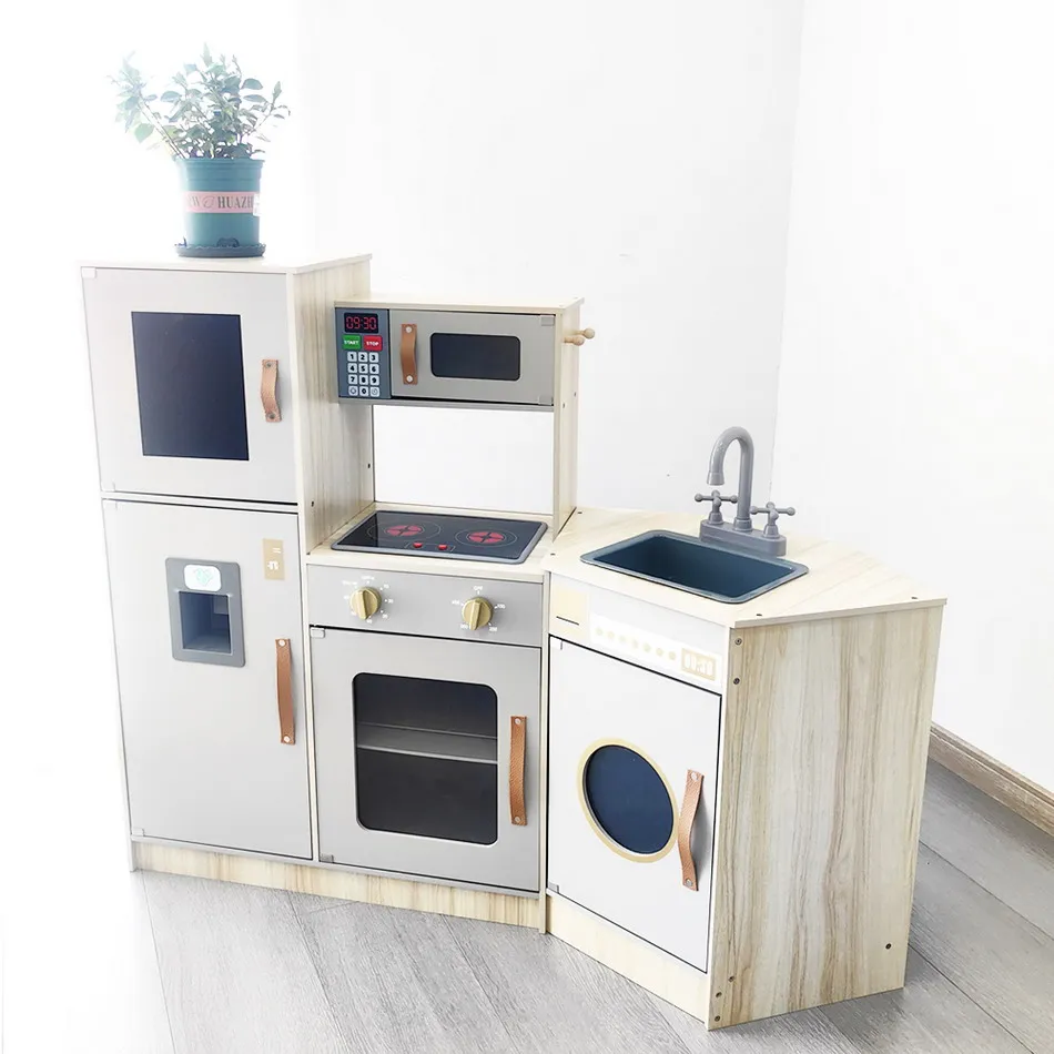 2024 creative emulation wooden kitchen toys pretend play chinese vintage mini cooking toys real cooking for kids Fo r kid