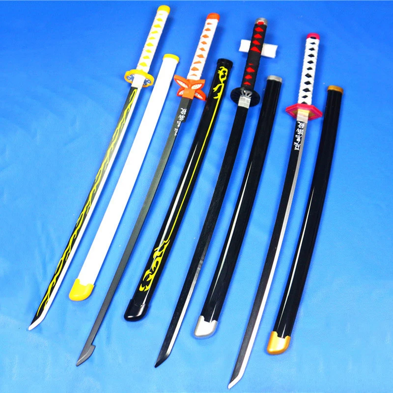 2023 104 cm Demon Slayer Wooden Sword Large Size Katana Cosplay Wooden Toy Sword