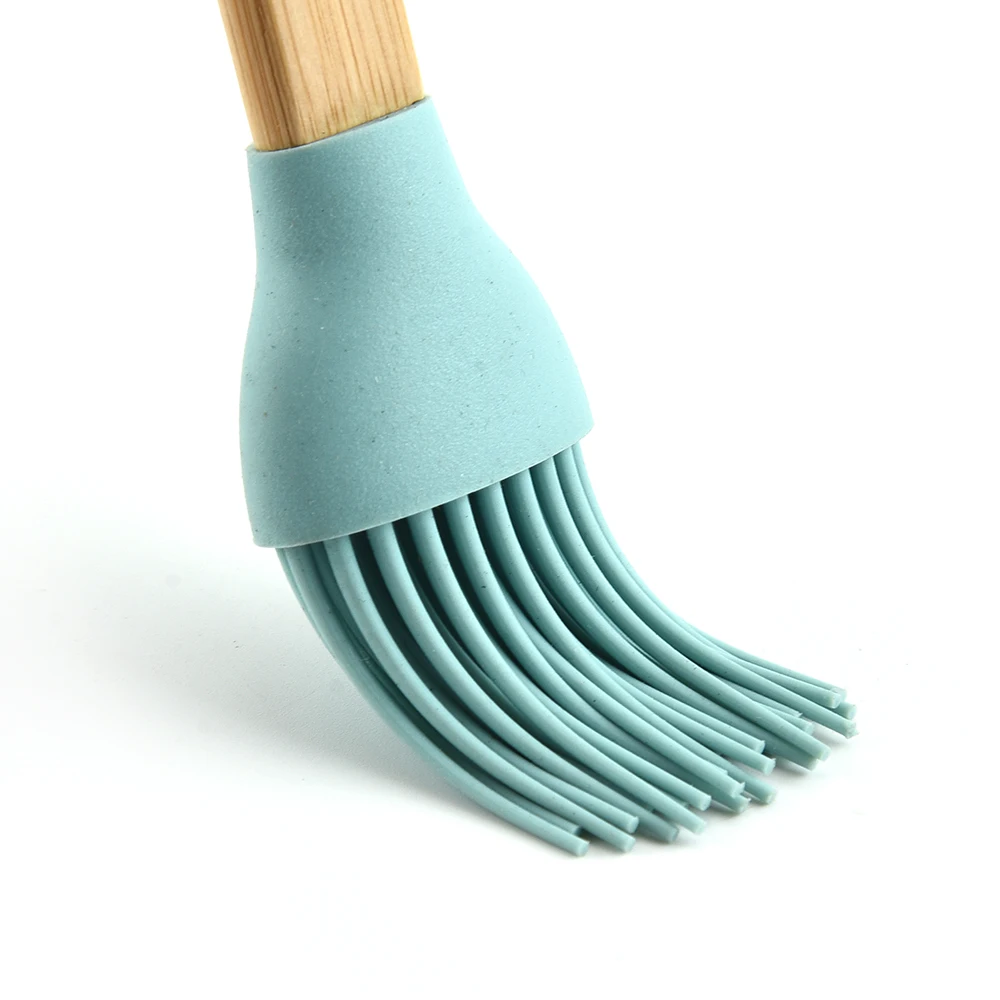 
America hot selling unique design 5Piece Silicone Mini Utensil Set with Wood Handle 