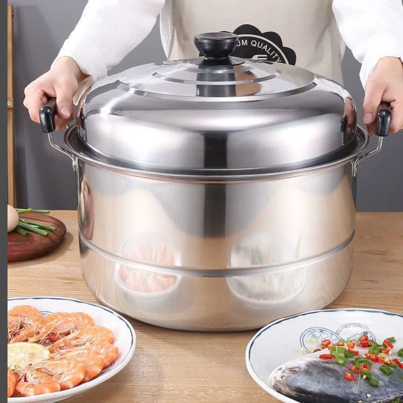 2 layer cooking steamer stainless steel food steamer steamer pot with lid