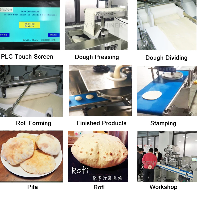 low price automatic roti maker pita bread making machine
