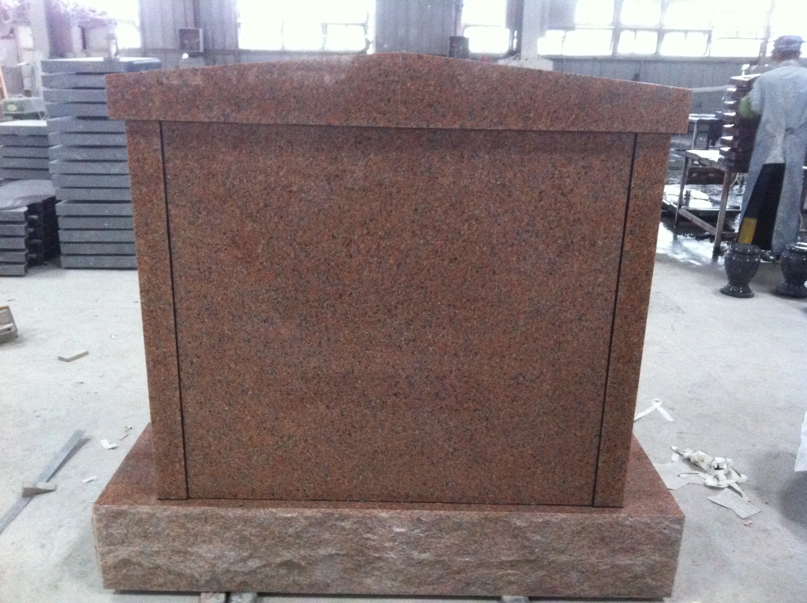 Mausoleum Cremation Urn Columbarium Red Granite Tombstone