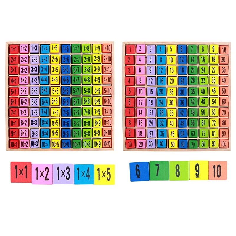 Montessori Educational Teaching Aids Wooden Toys for Children 99 Multiplication Table Math Arithmetic Toys
