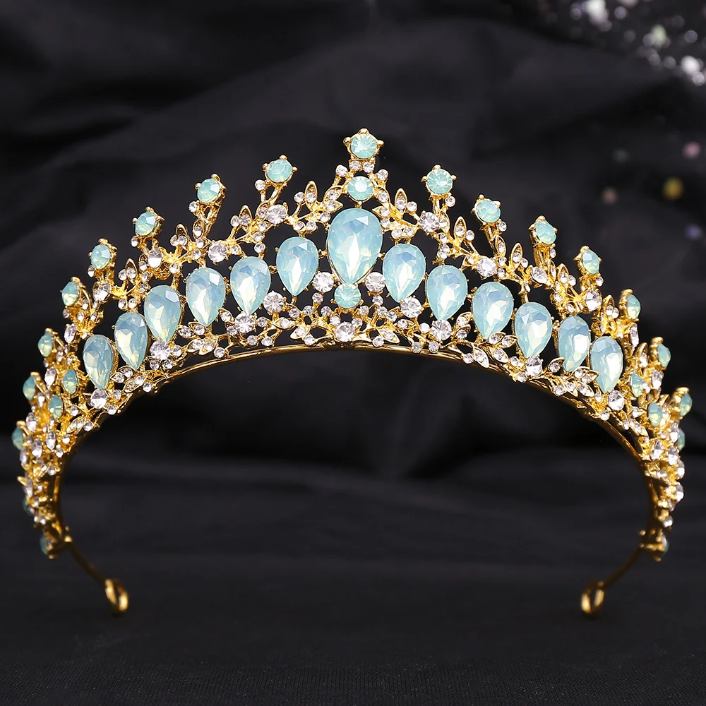 Jewelry crown Shiny Diamond  Wedding Hoop hair Accessories Jewelry Gold Crown Sweet Crystal Princess Tiara